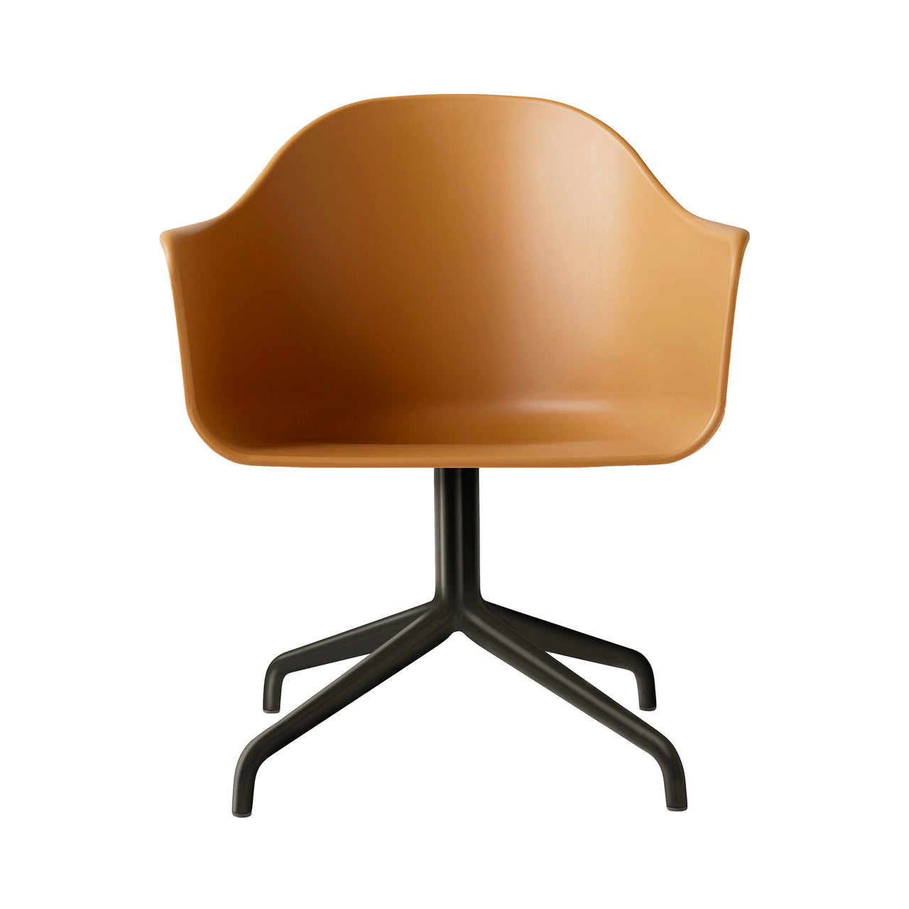 Harbour Dining Chair: Star Base + Black Steel + Khaki