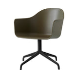 Harbour Dining Chair: Star Base + Black Steel + Olive