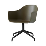 Harbour Dining Chair: Star Base + Return + Black Steel + Olive