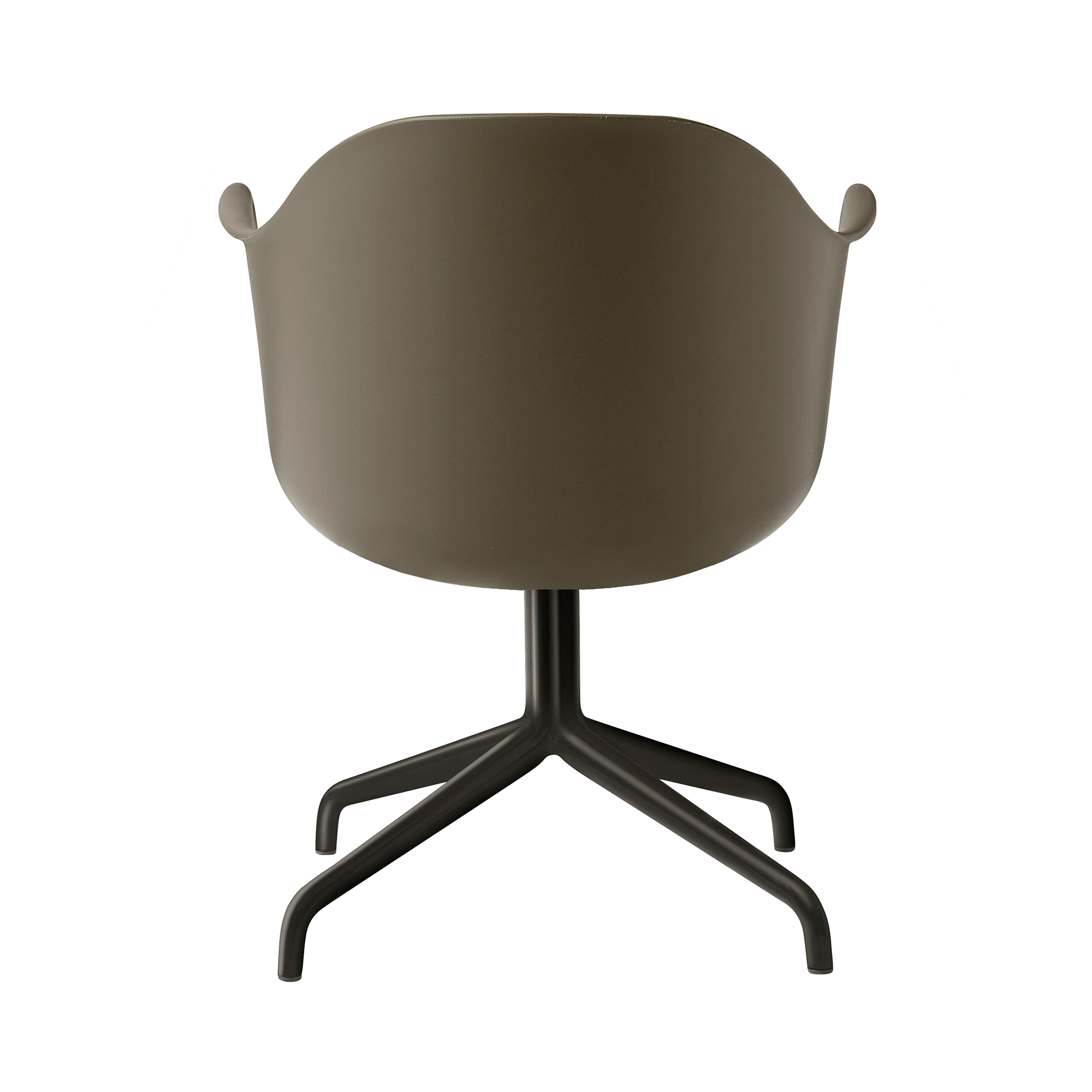 Harbour Dining Chair: Star Base + Black Steel + Olive