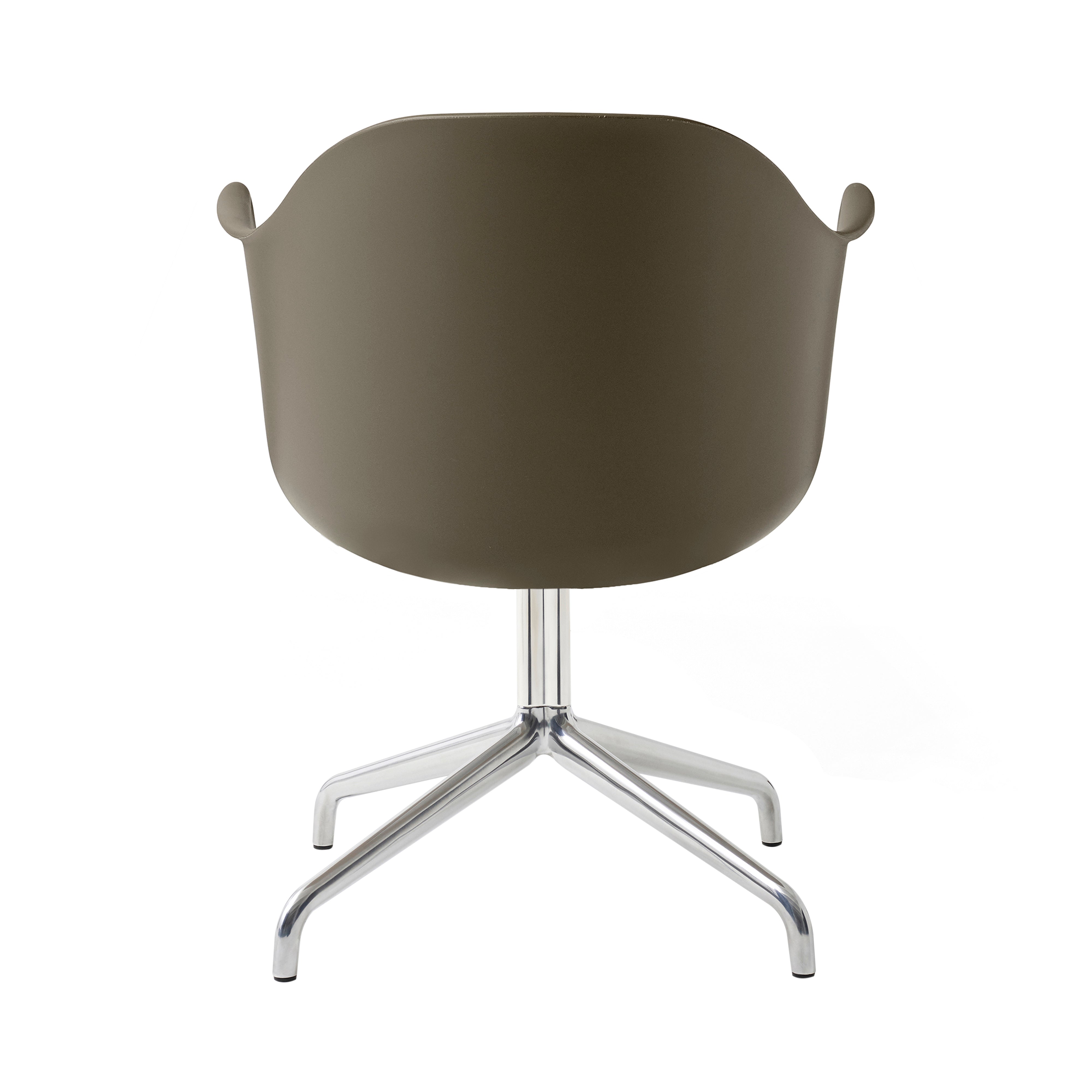 Harbour Dining Chair: Star Base + Polished Aluminum + Olive