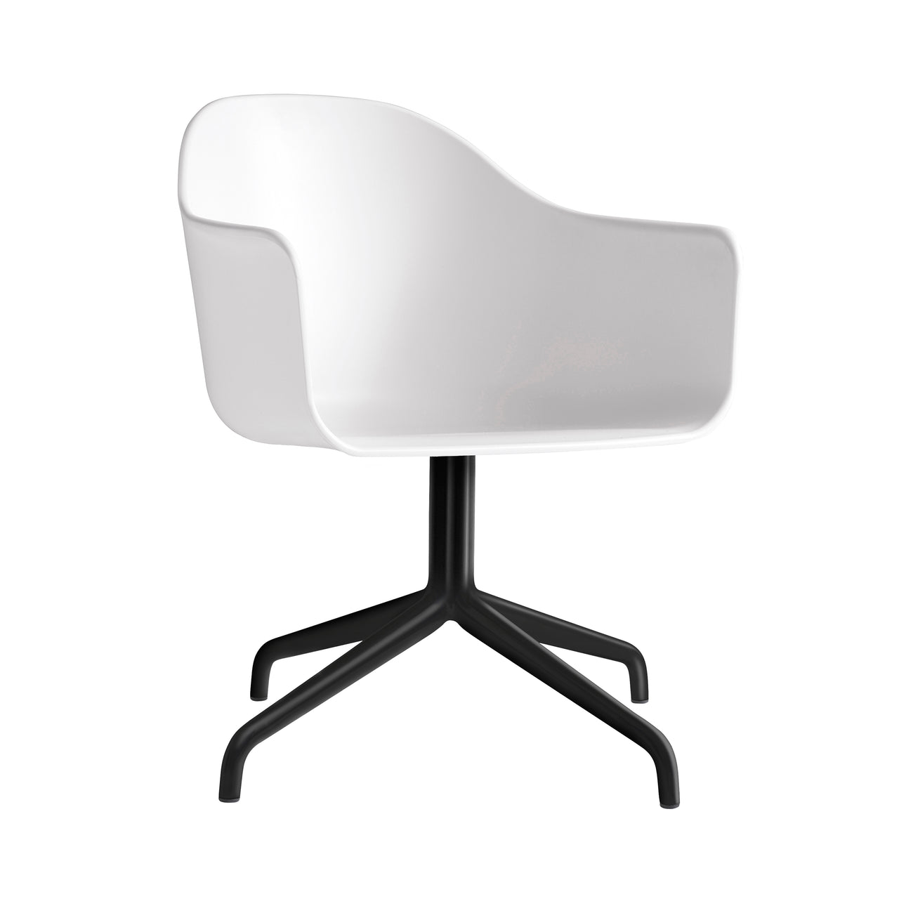 Harbour Dining Chair: Star Base + Black Steel + White