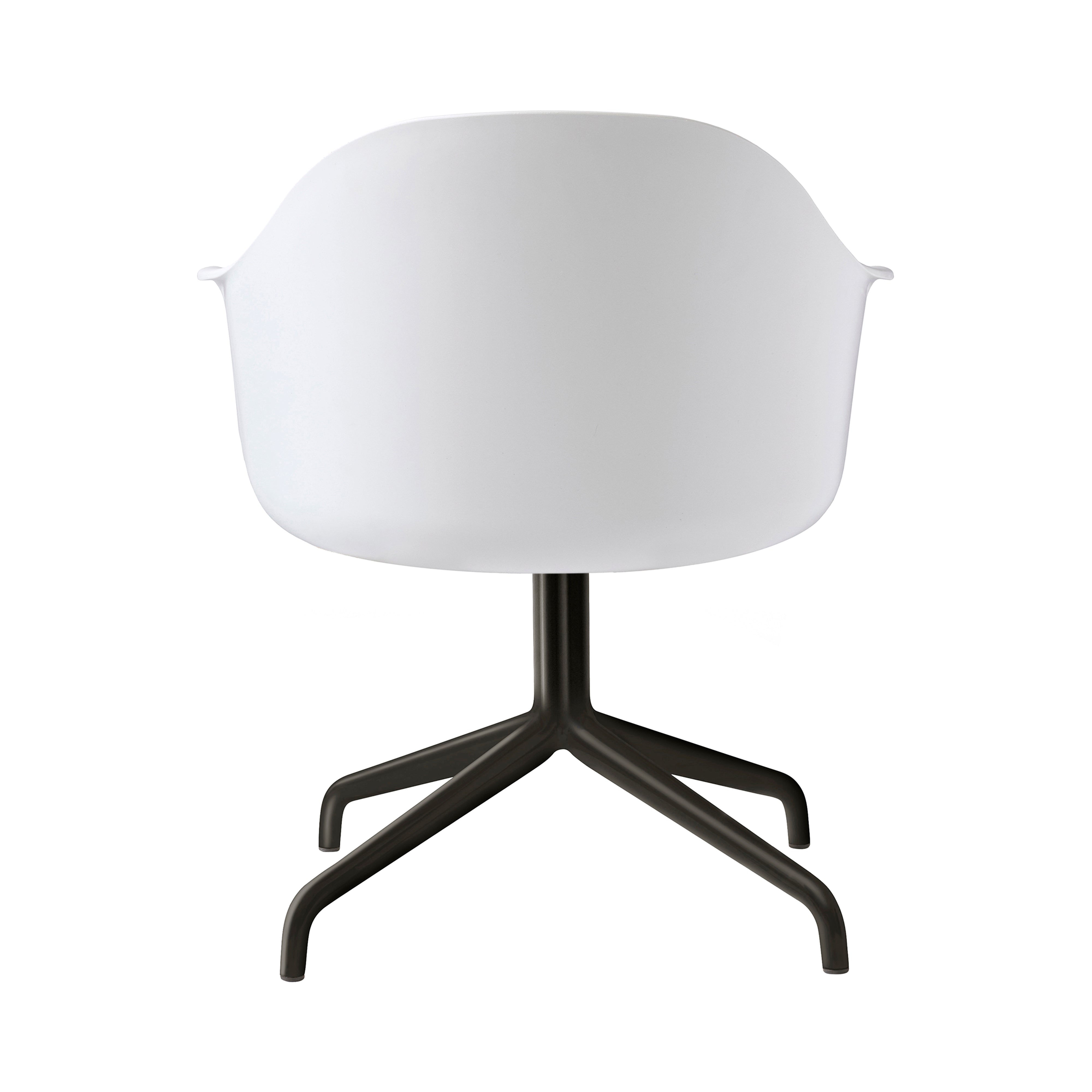 Harbour Dining Chair: Star Base + Black Steel + White