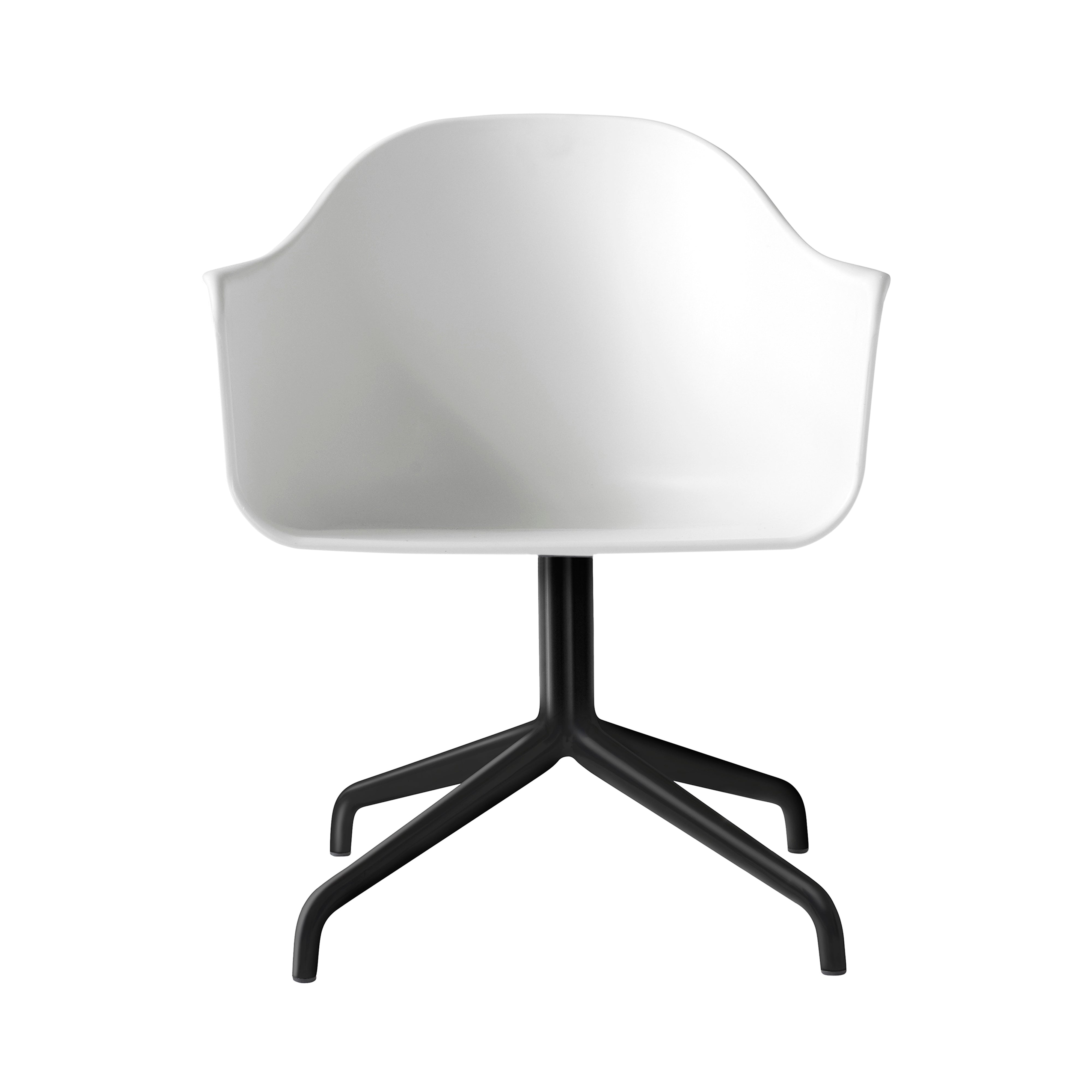 Harbour Dining Chair: Star Base + Black Steel + White