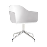 Harbour Dining Chair: Star Base + Polished Aluminum + White