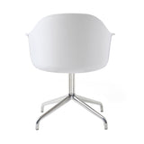 Harbour Dining Chair: Star Base + Return + Polished Aluminum + White