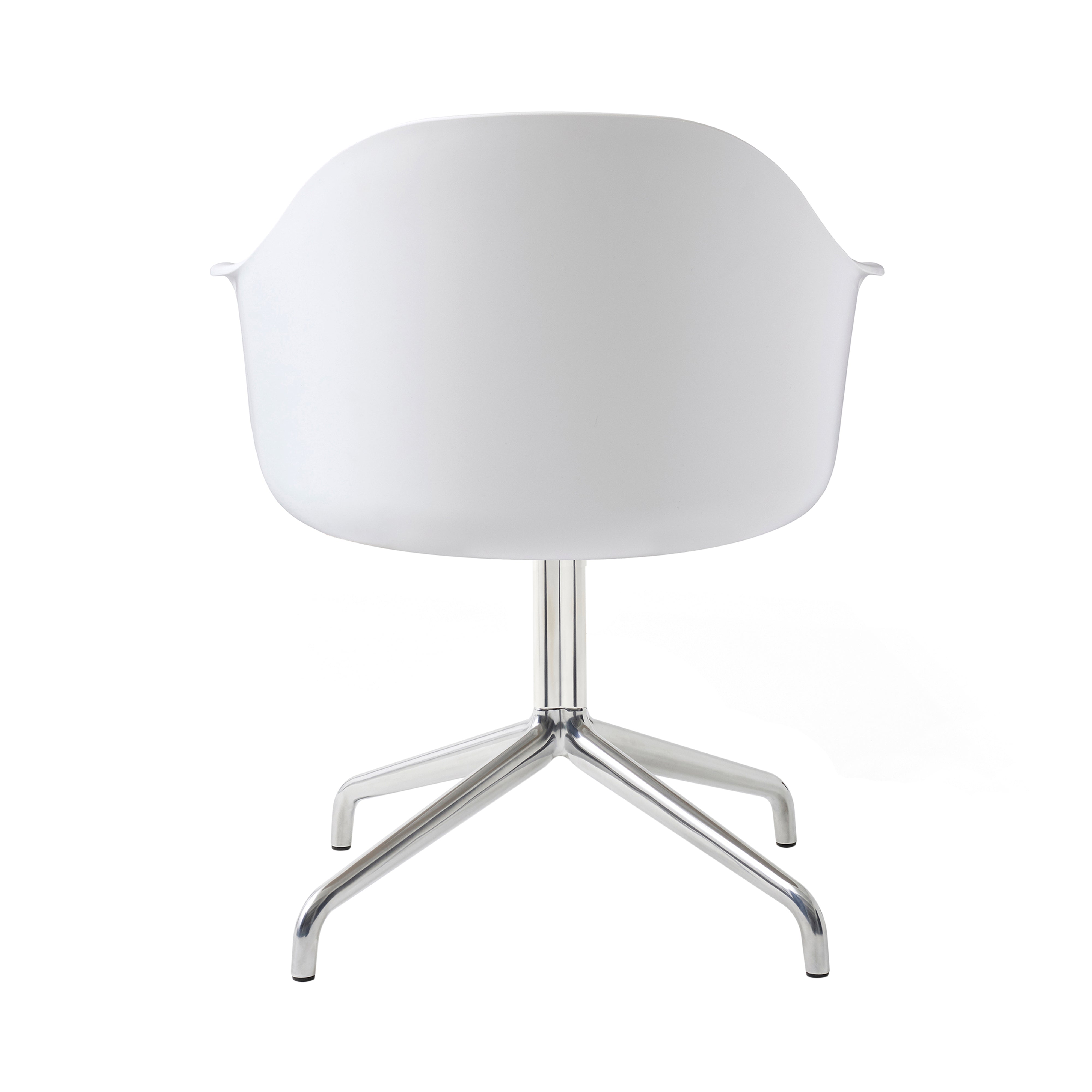 Harbour Dining Chair: Star Base + Polished Aluminum + White