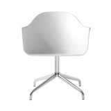 Harbour Dining Chair: Star Base + Polished Aluminum + White