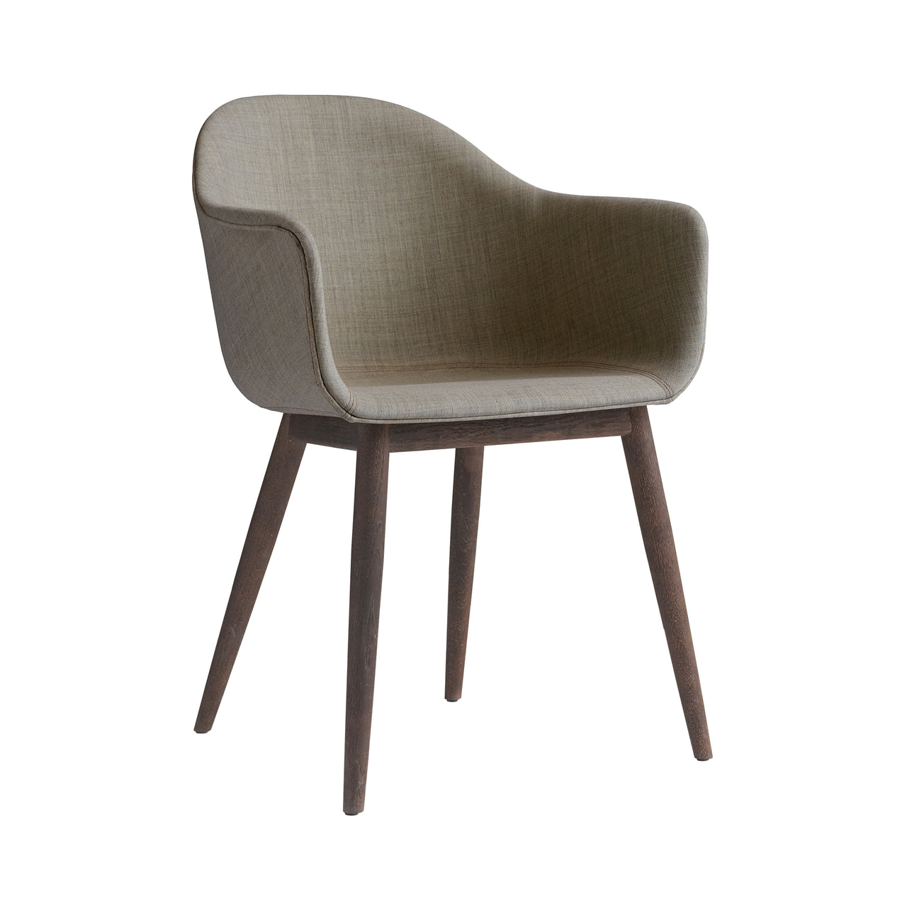 Harbour Dining Chair: Wood Base Upholstered + Dark Stained Oak + Remix3 233