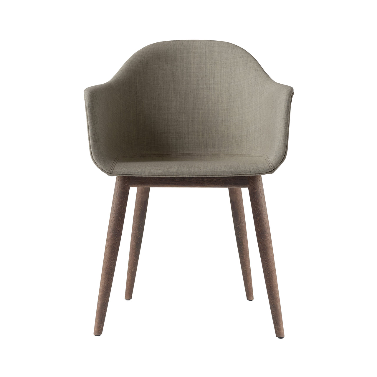 Harbour Dining Chair: Wood Base Upholstered + Dark Stained Oak + Remix3 233