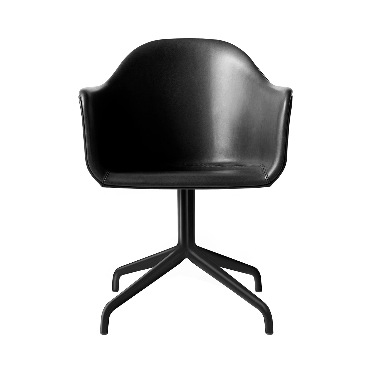Harbour Dining Chair Star Base with Swivel Return: Fully Upholstered + Black Steel + Dakar 0842