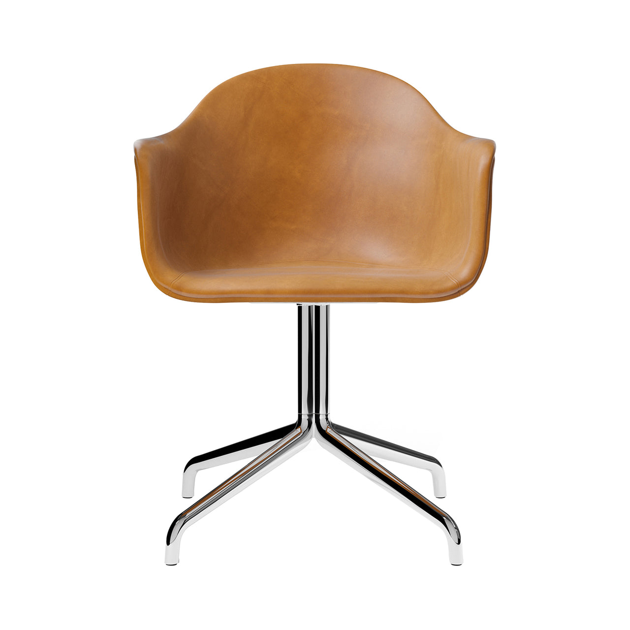 Harbour Dining Chair Star Base with Swivel Return: Fully Upholstered+ Polished Aluminum + Dakar 0250