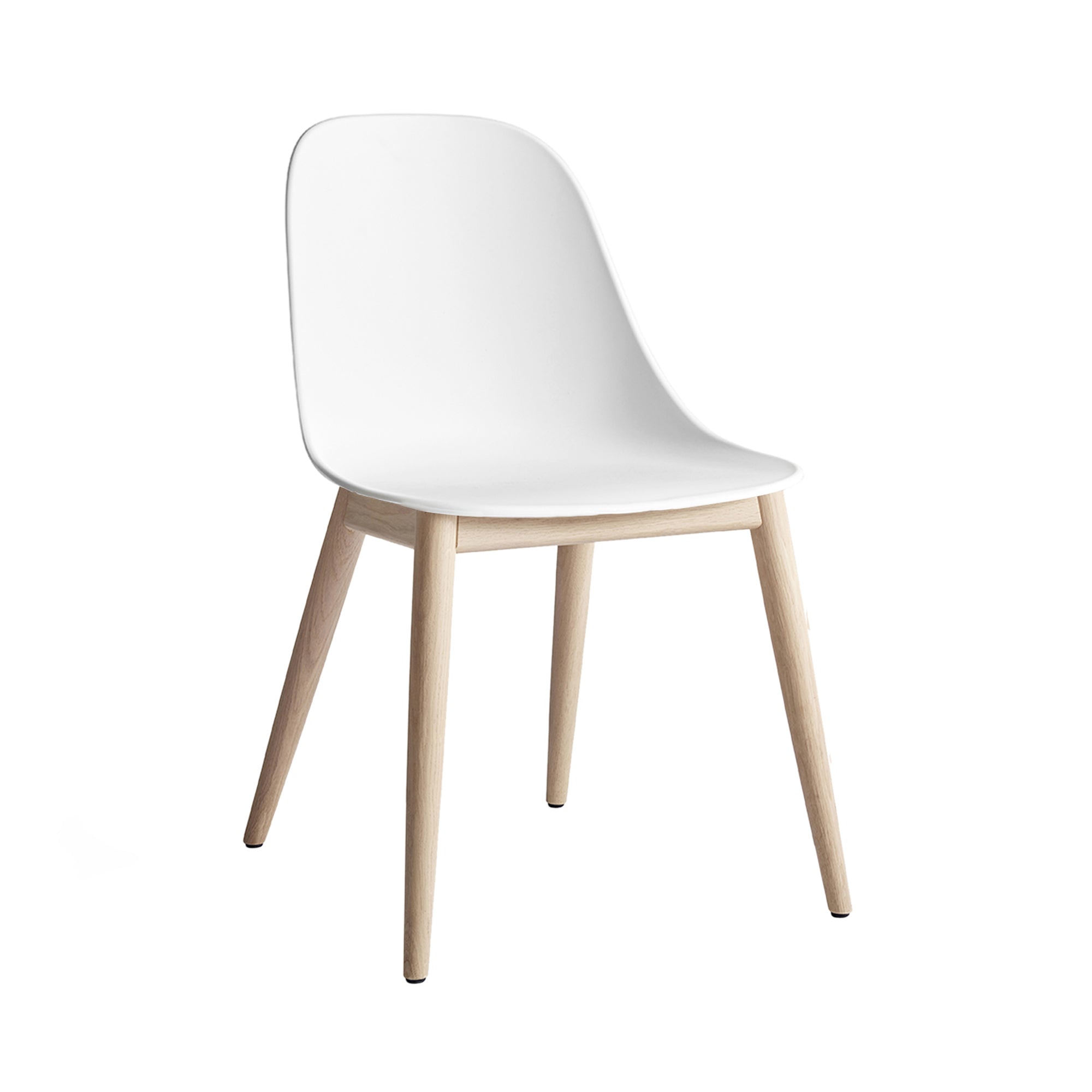 Harbour Side Chair: Wood Base + Natural Oak + White