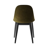 Harbour Side Chair: Wood Base Upholstered + Black Oak + Champion 035