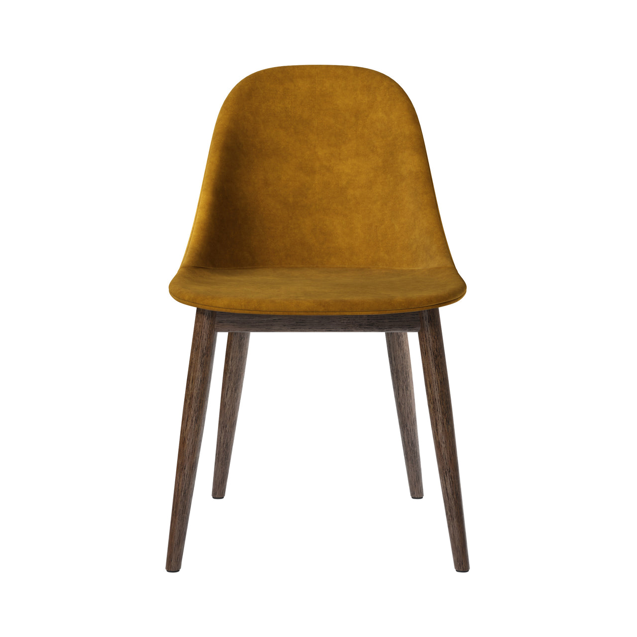 Harbour Side Chair: Wood Base Upholstered + Dark Stained Oak + Champion 041