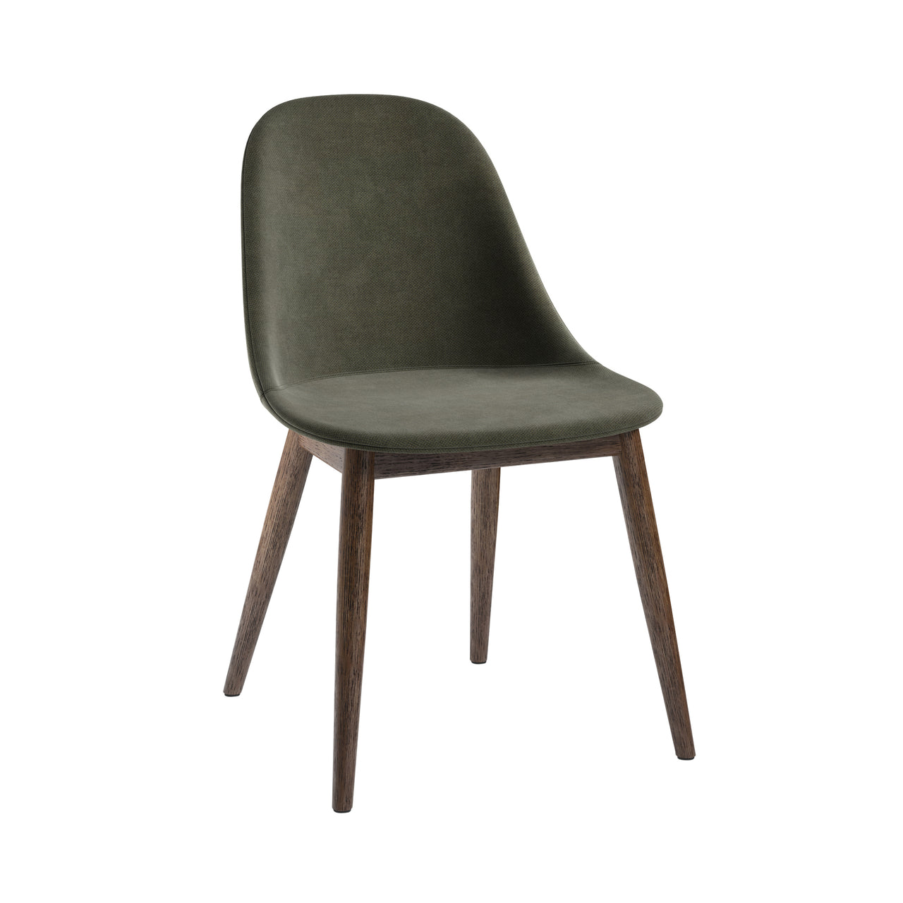 Harbour Side Chair: Wood Base Upholstered + Dark Stained Oak + Fiord2 961
