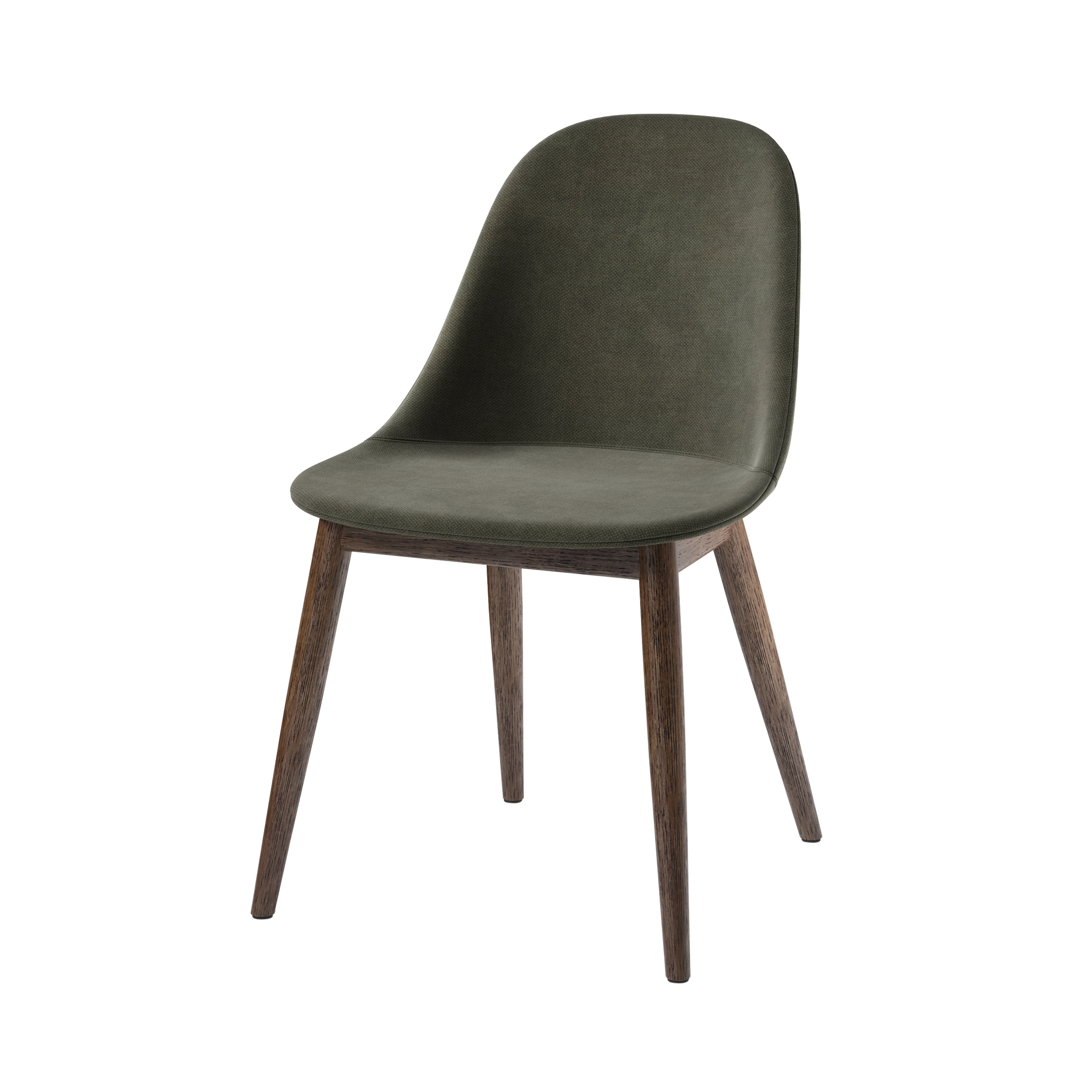 Harbour Side Chair: Wood Base Upholstered + Dark Stained Oak + Fiord2 961