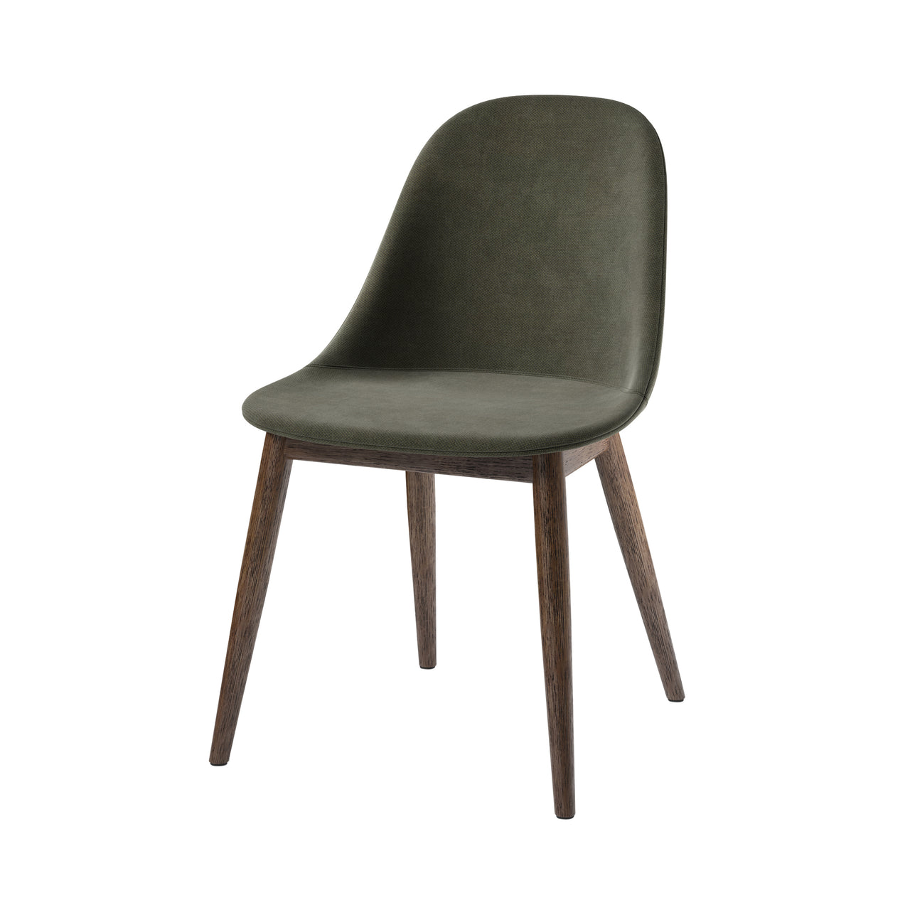 Harbour Side Chair: Wood Base Upholstered + Dark Stained Oak + Fiord2 961
