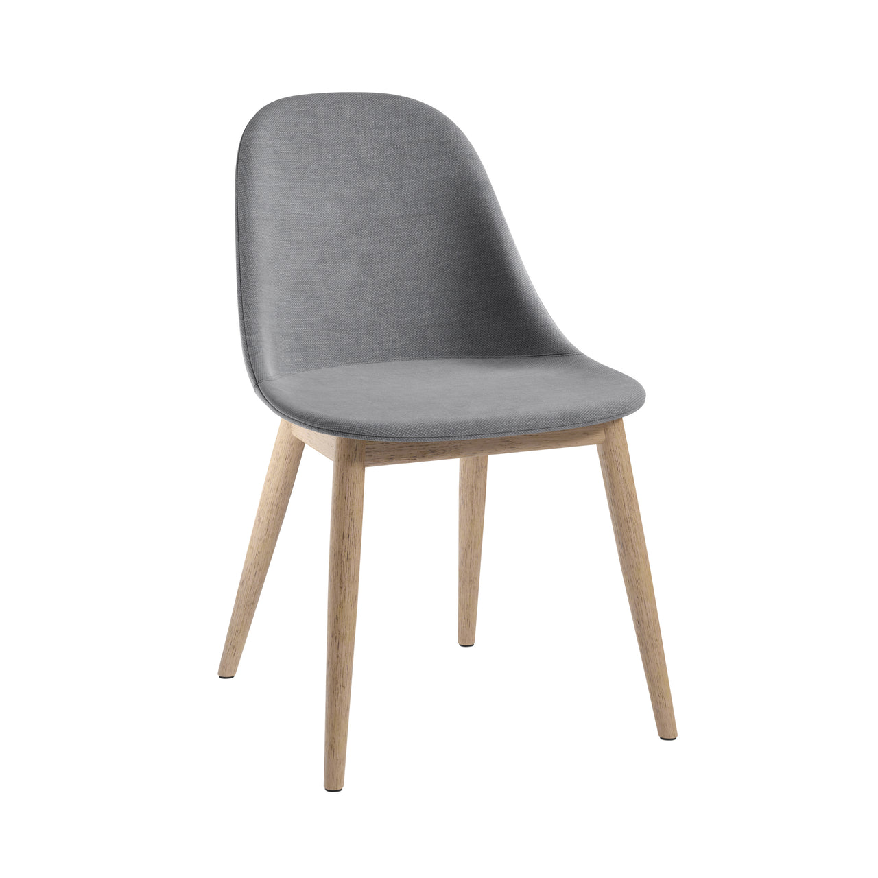 Harbour Side Chair: Wood Base Upholstered + Natural Oak + Fiord2 751