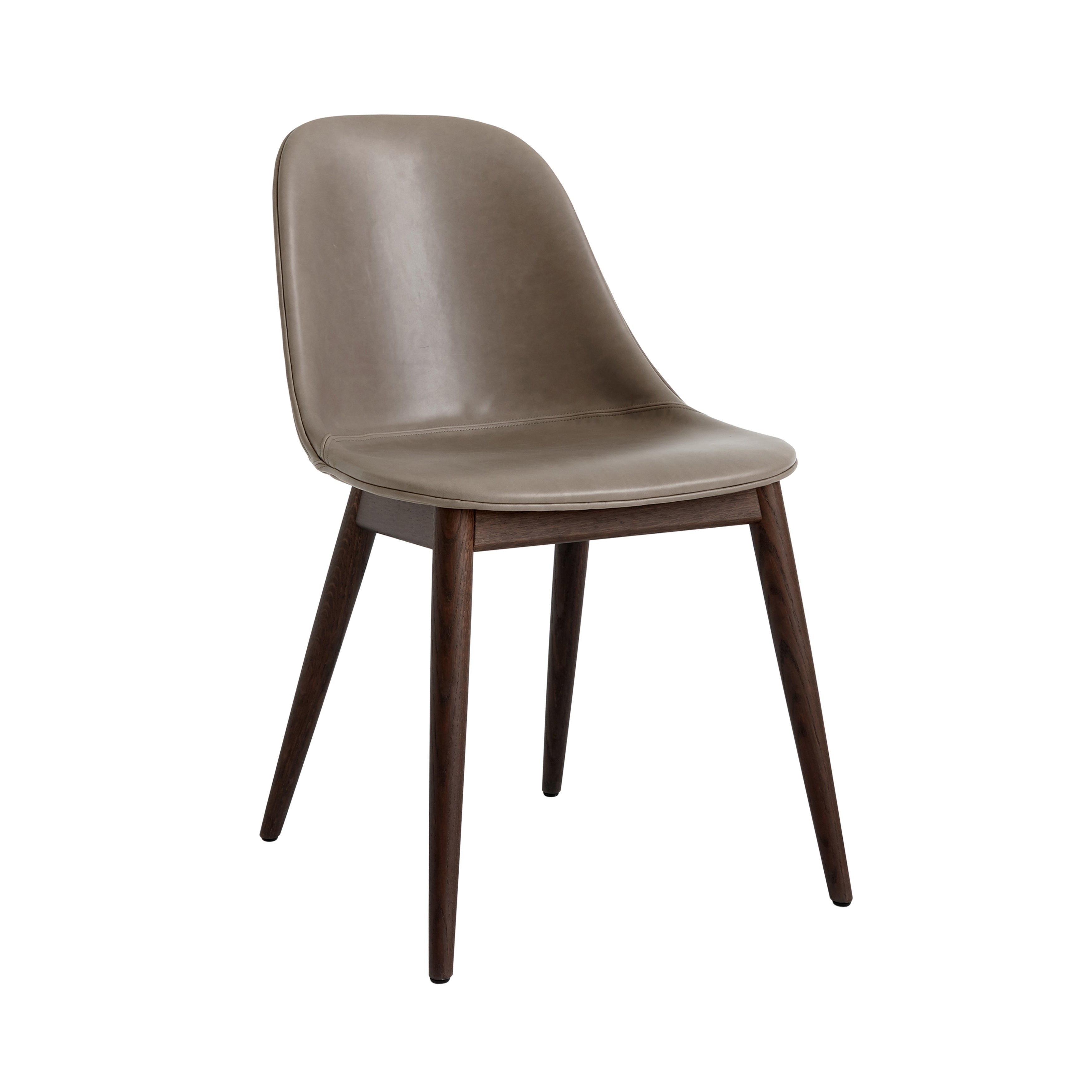 Harbour Side Chair: Wood Base Upholstered + Dark Stained Oak + Dakar 0311