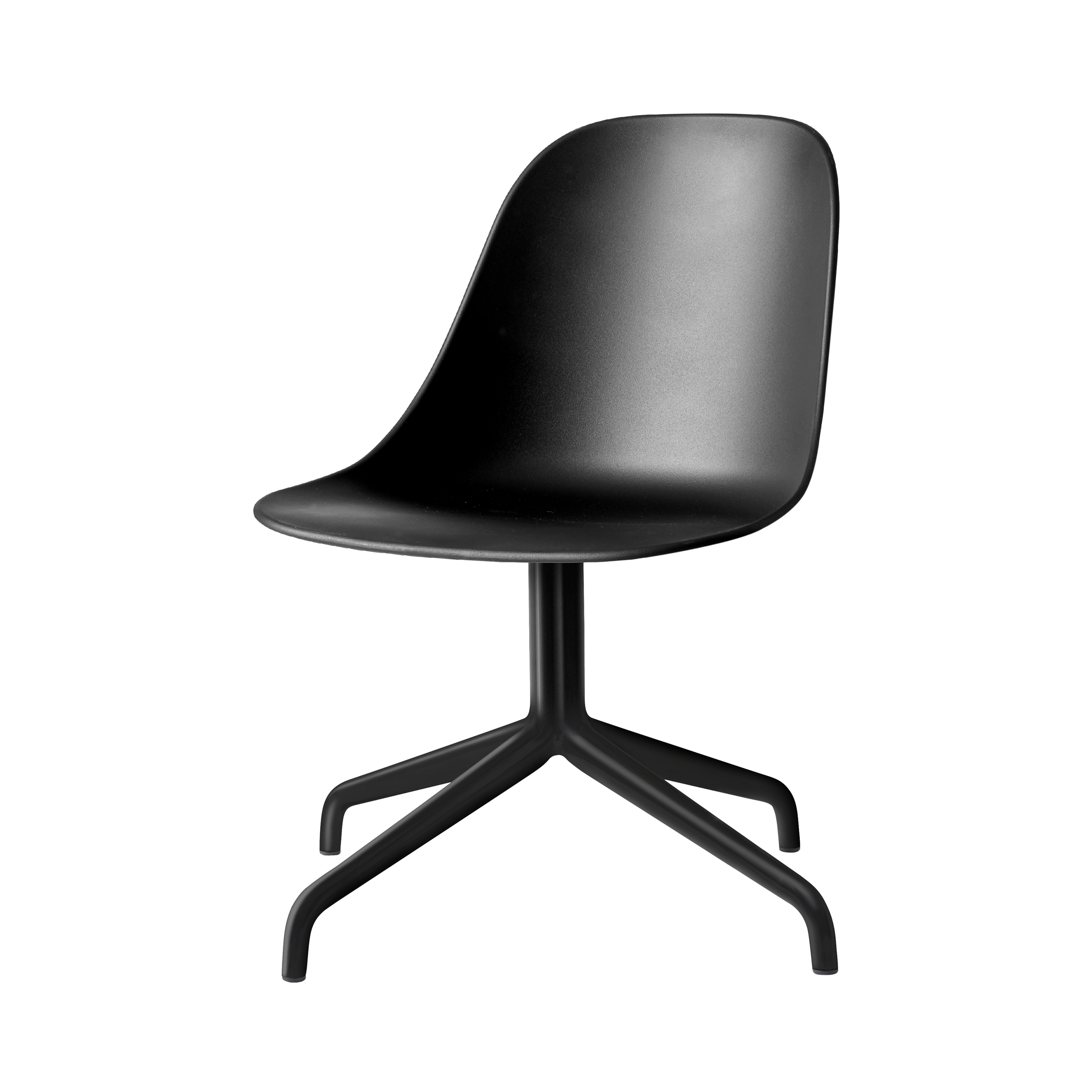 Harbour Swivel Side Chair: Black Steel + Black