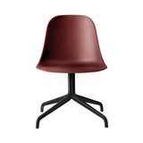 Harbour Swivel Side Chair: Black Steel + Burned Red