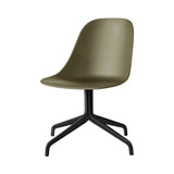 Harbour Swivel Side Chair: Black Steel + Olive