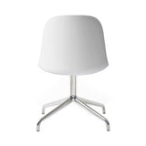 Harbour Swivel Side Chair: Polished Aluminum + White