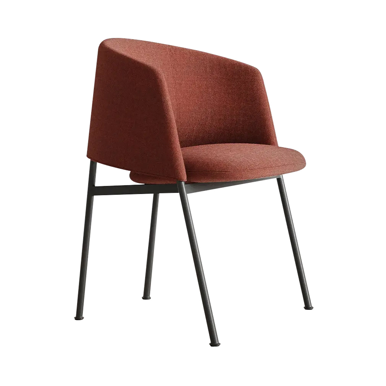 Collar Dining Chair: Metal Base + Matte Black