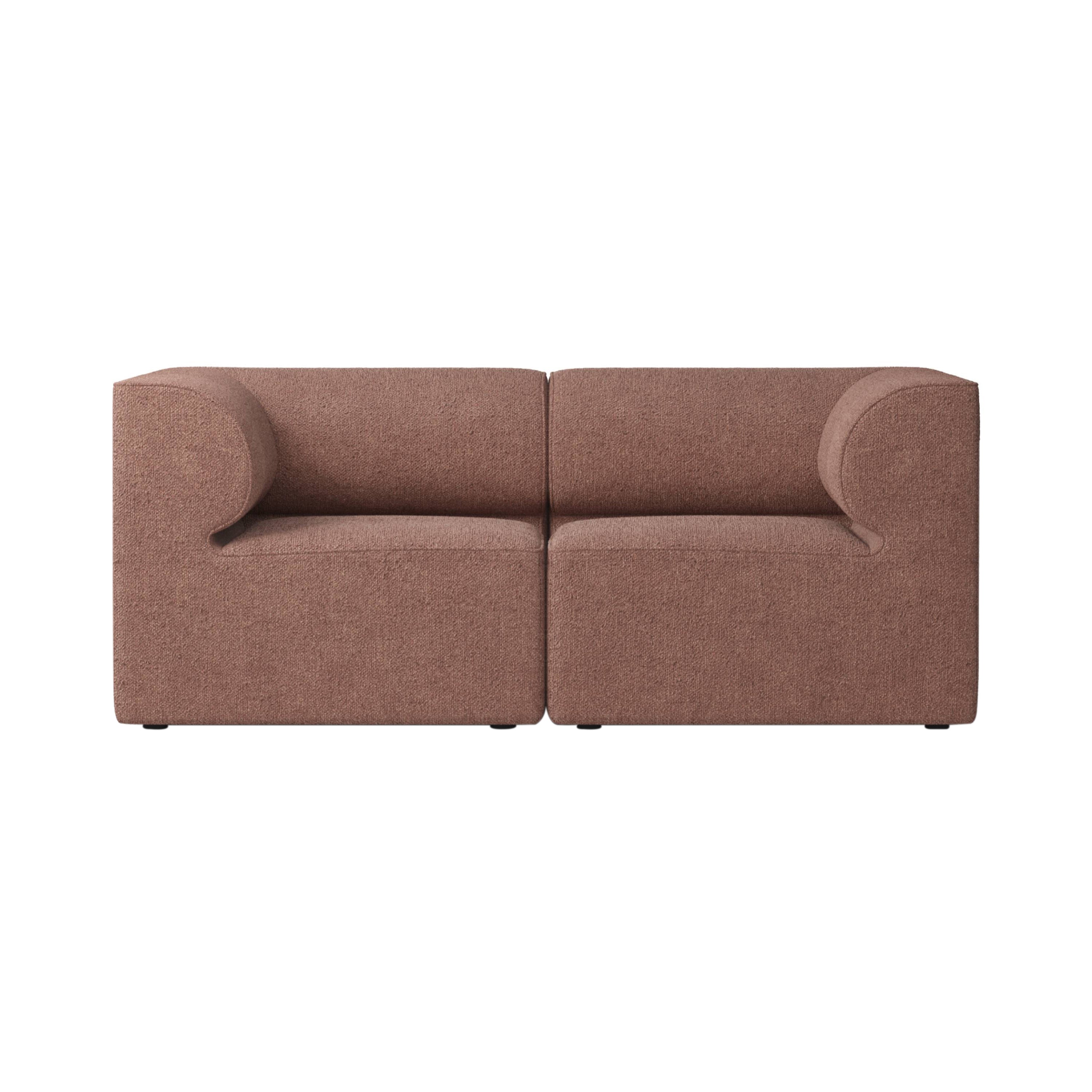 Eave Modular 2 Seater Sofa: Small + Configuration 1 + Boucle 08