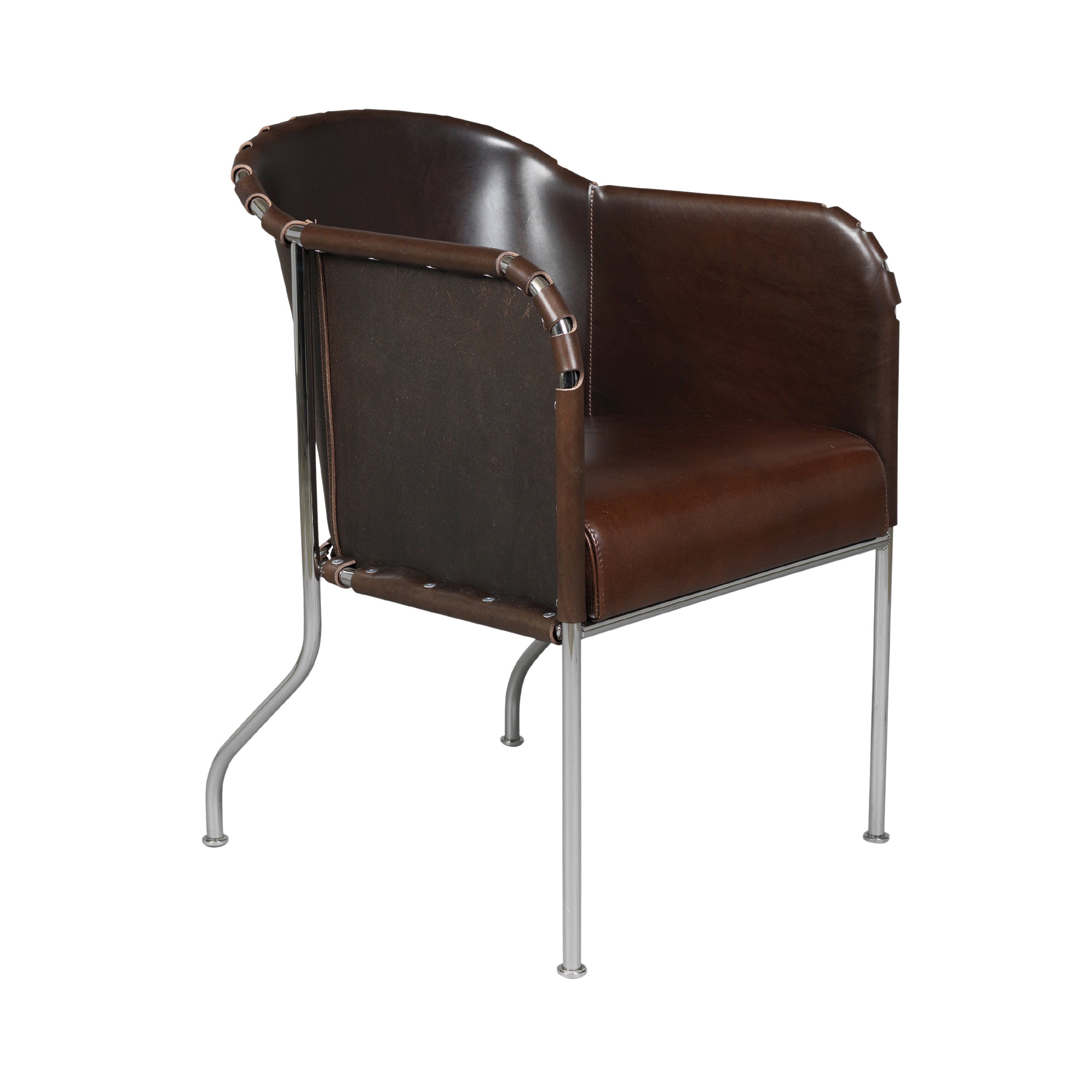 Ambassad Easy Chair: Matt Chrome + Tarnsjo Leather Cigar