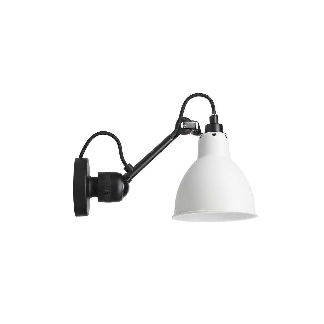 Lampe Gras N°304 Lamp: Black + White + Round