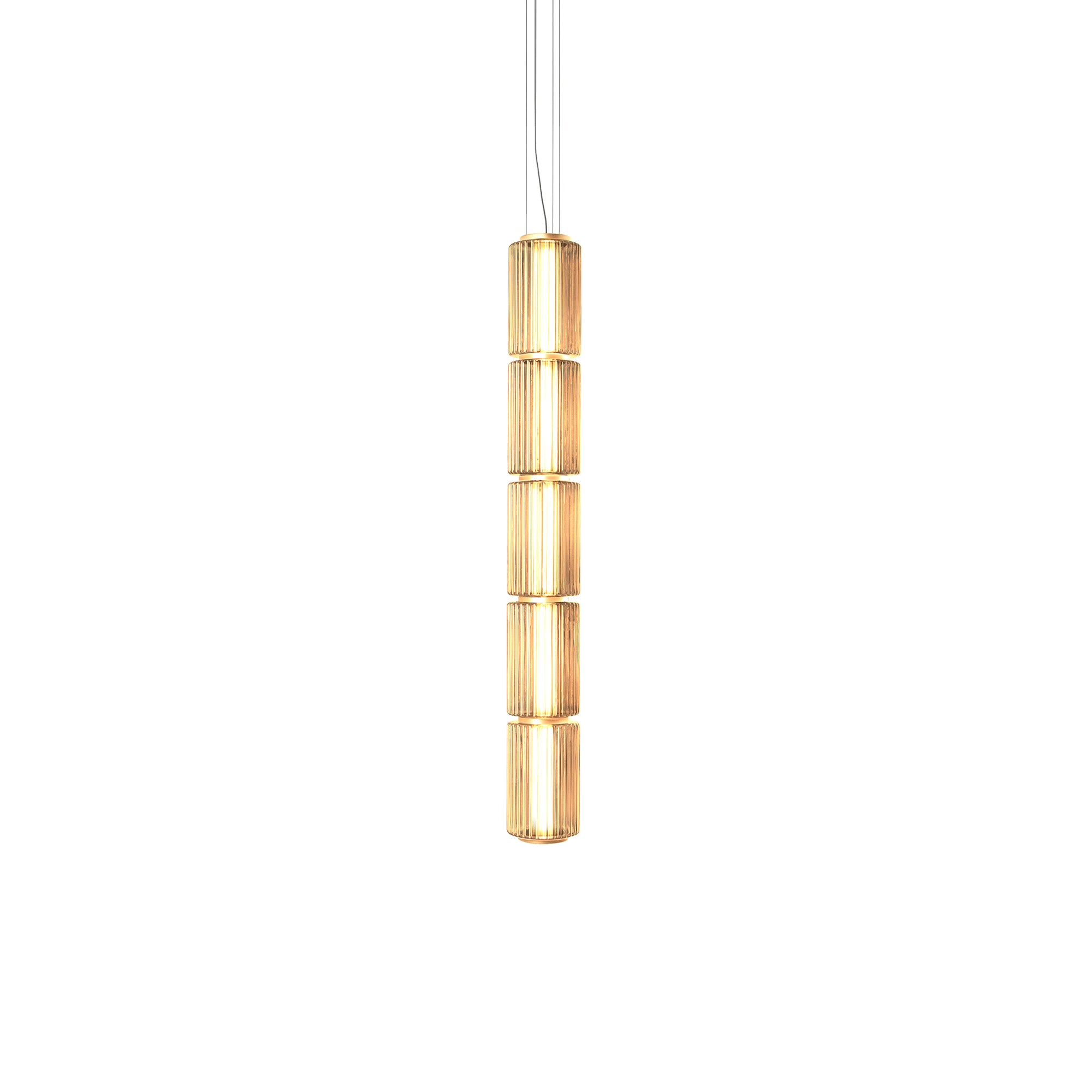 Column 175 Vertical Pendant: 5 Units + Amber