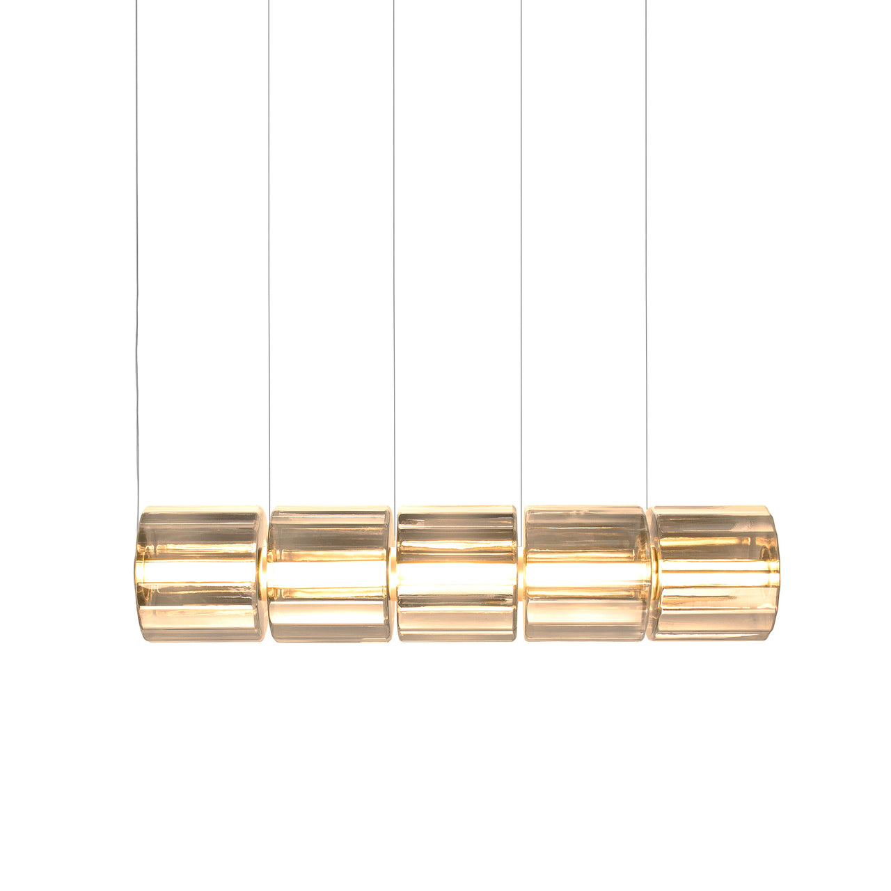 Column 300 Horizontal Pendant: 5 Units + Amber