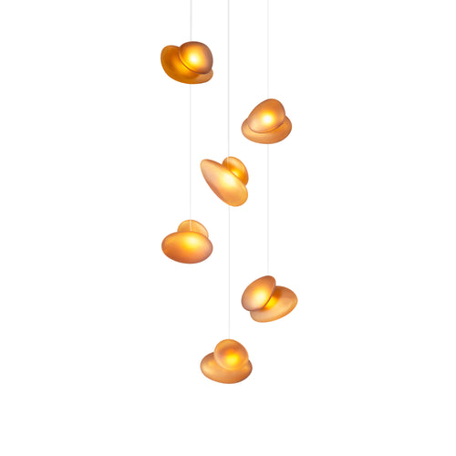 Pebble Chandelier 6: Cluster + Citrine + White Sandtex