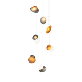 Pebble Chandelier 7: Cluster + Assorted + White Sandtex