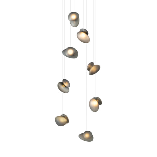 Pebble Chandelier 8: Cluster + Slate + White Sandtex