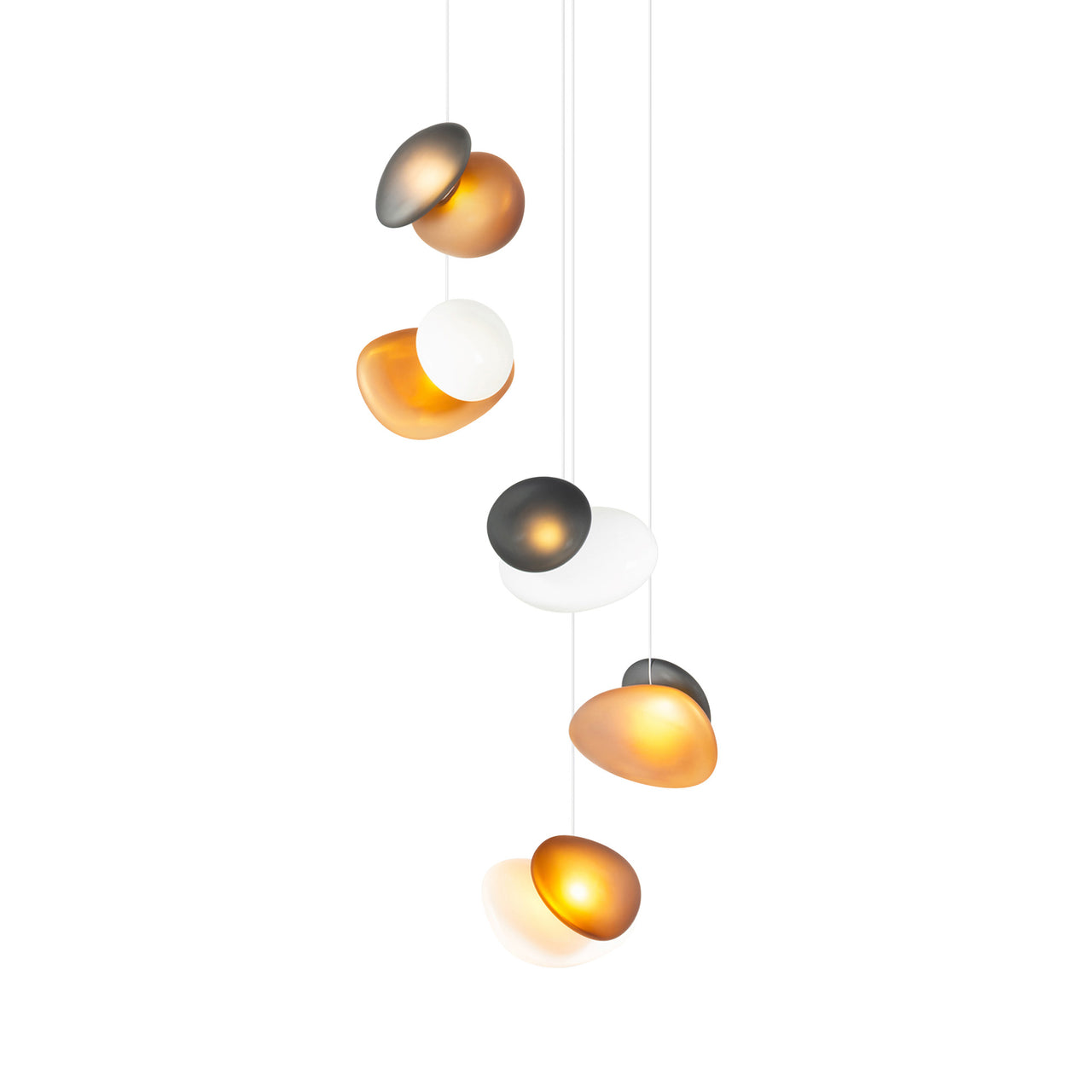 Pebble Chandelier 5: Helix + Assorted + Sandtex