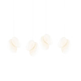 Pebble Linear 4 Pendant Light: A + Pearl + Pearl + White Sandtex