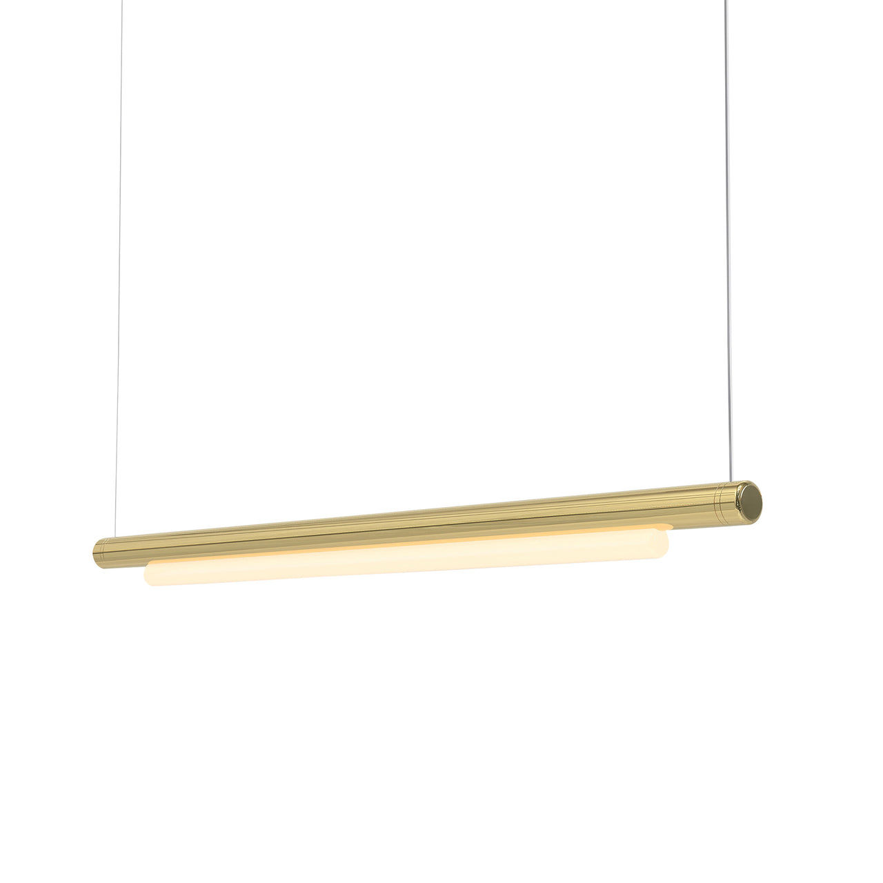Pipeline 125 Pendant Light: Brass + Brass