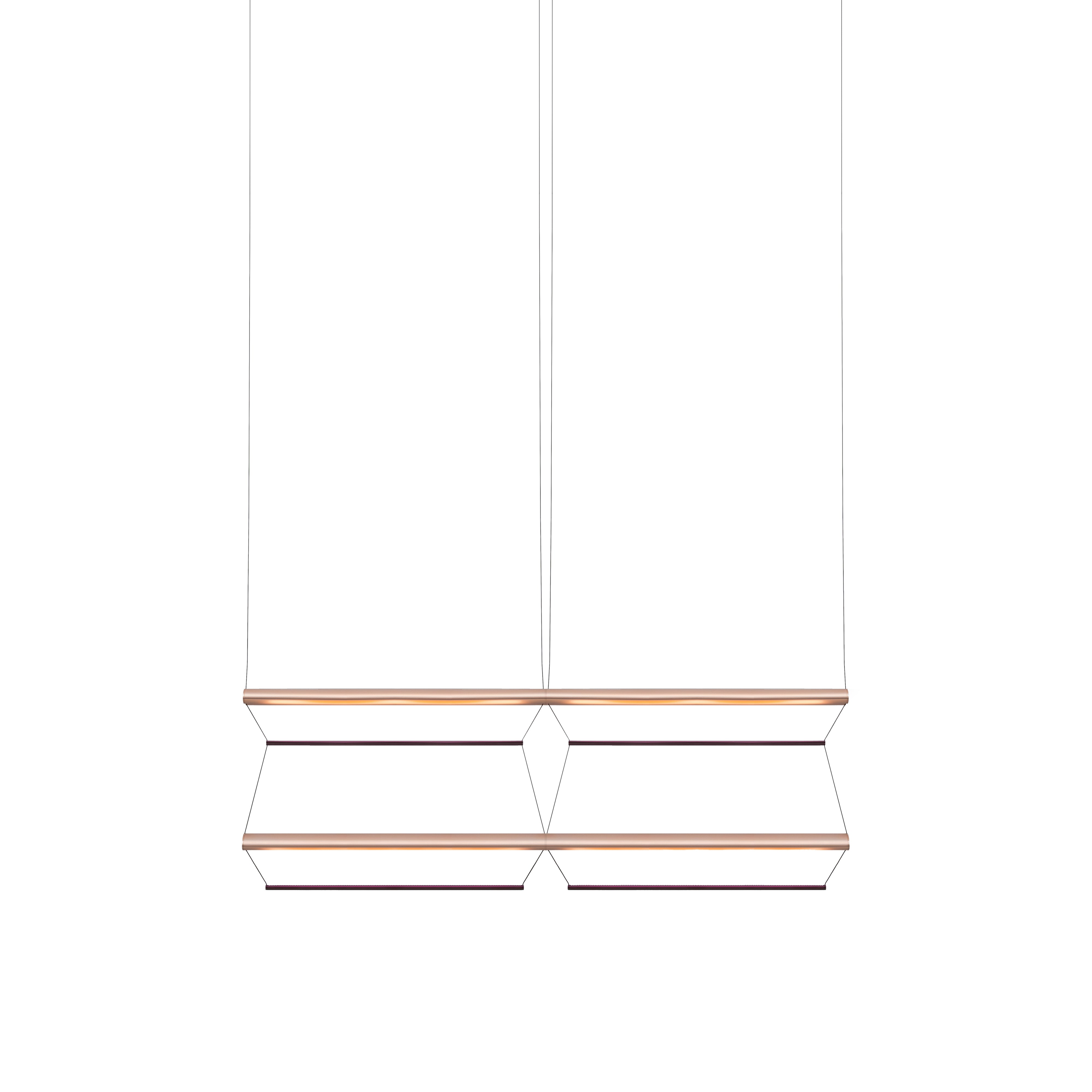 Tire Grid Pendant Light: 100 + 2H2V + Anodized Copper + Amethyst