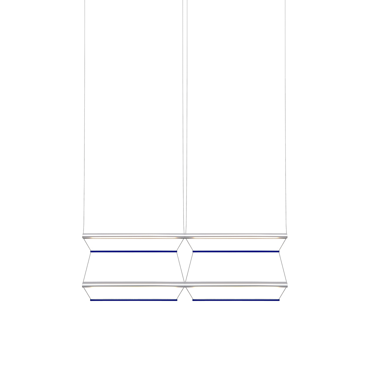 Tire Grid Pendant Light: 100 + 2H2V + Anodized Silver + Sapphire
