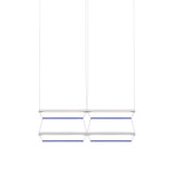 Tire Grid Pendant Light: 100 + 2H2V + Anodized Silver + Sapphire