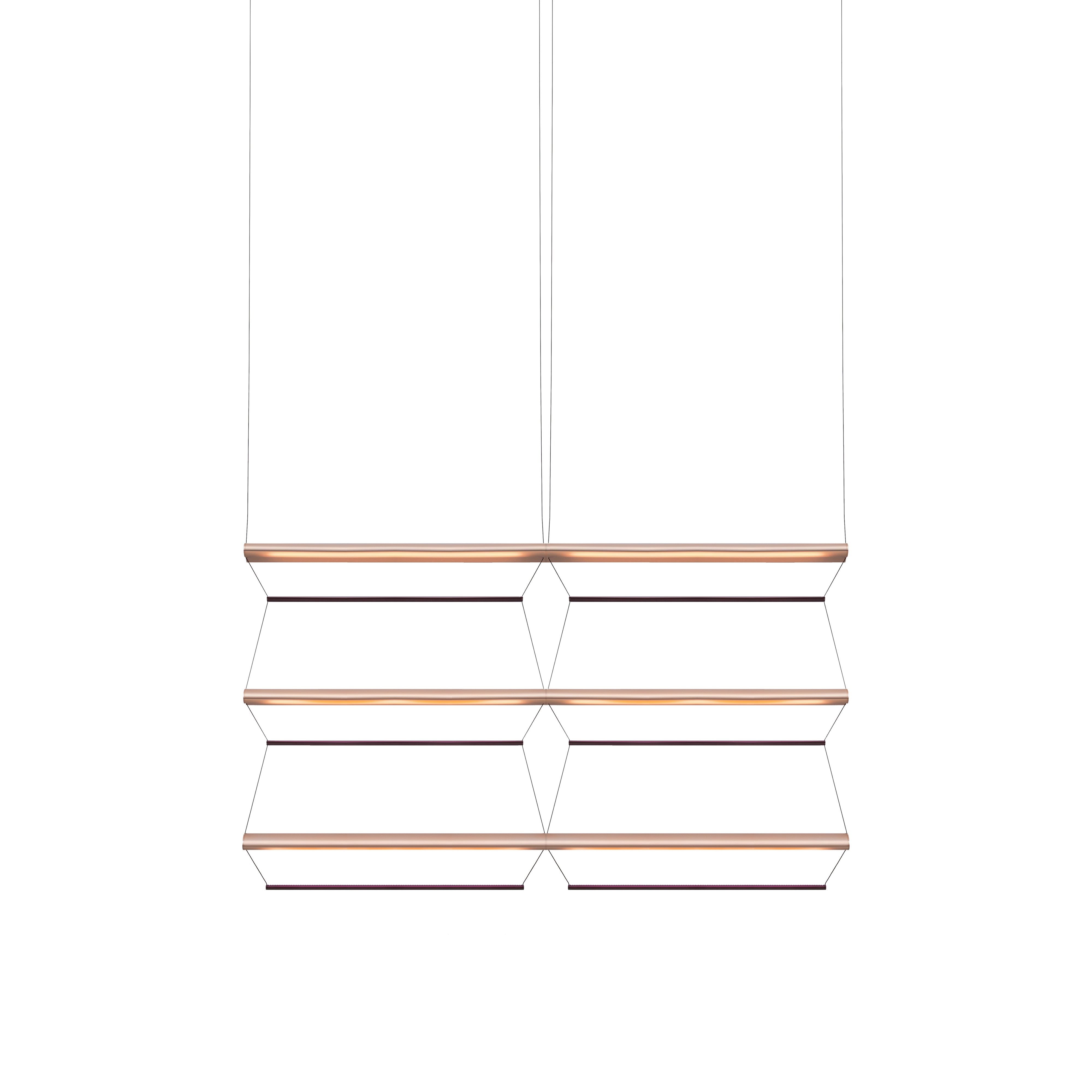 Tire Grid Pendant Light: 100 + 2H3V + Anodized Copper + Amethyst