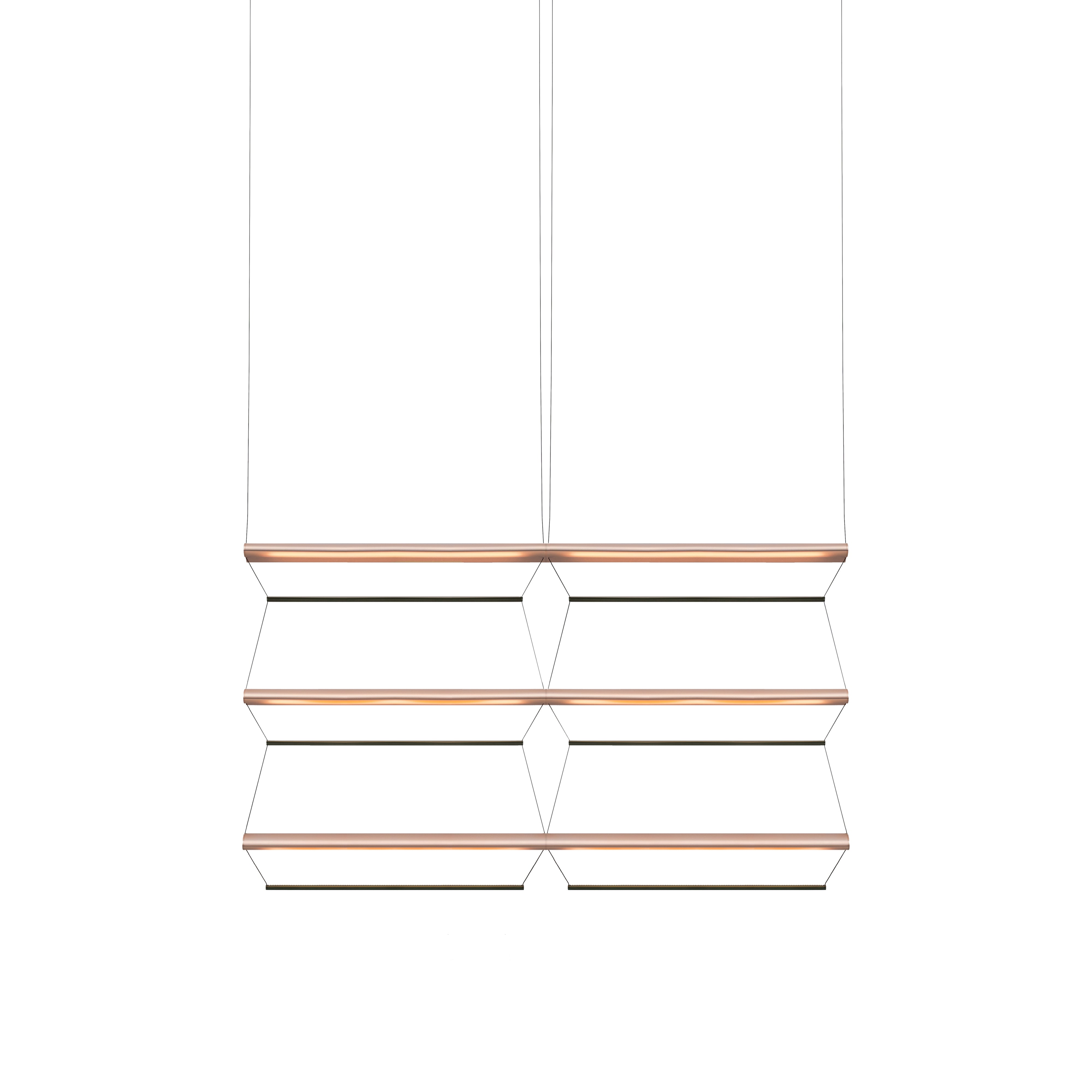 Tire Grid Pendant Light: 100 + 2H3V + Anodized Copper + Emerald