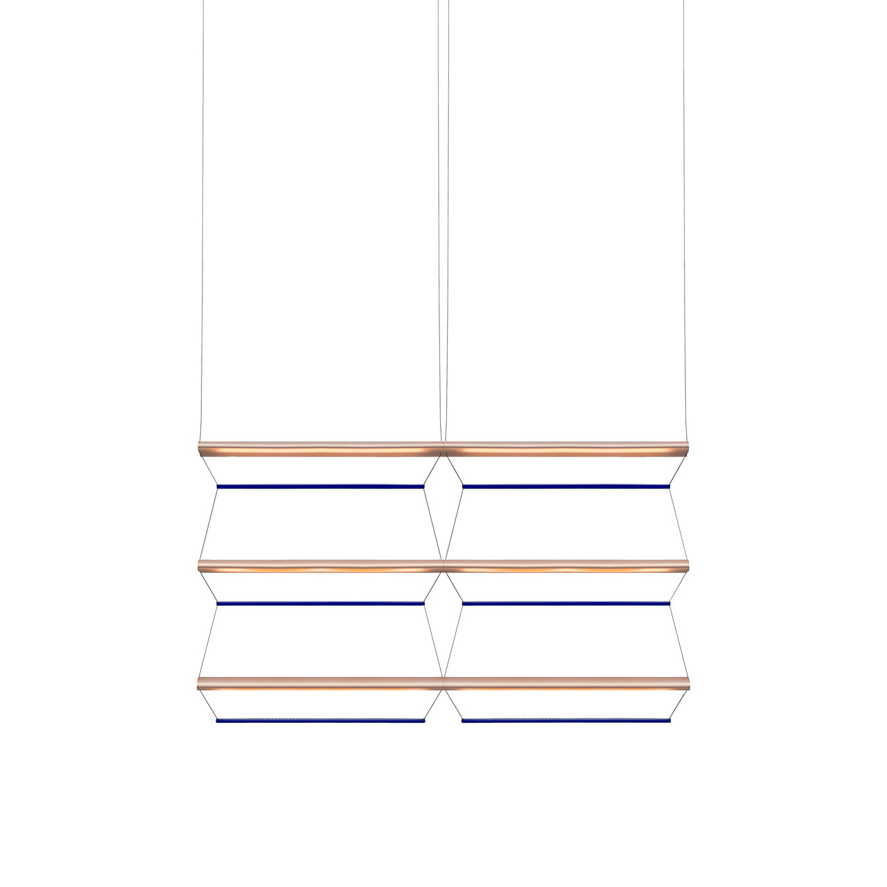 Tire Grid Pendant Light: 100 + 2H3V + Anodized Copper + Sapphire