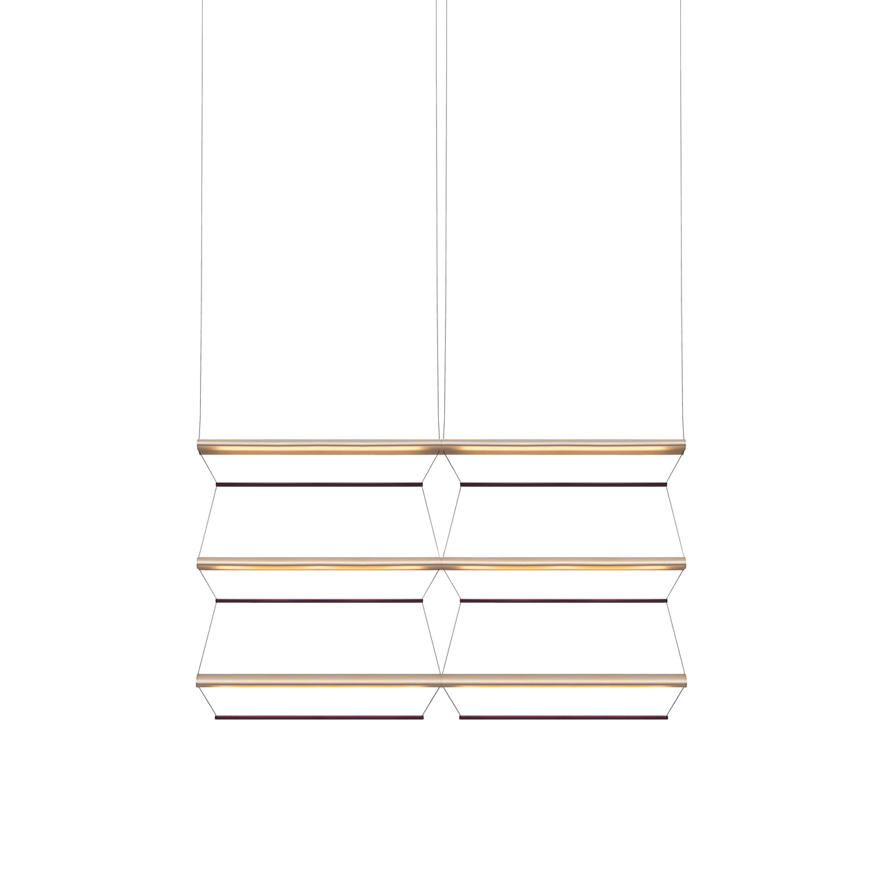 Tire Grid Pendant Light: 100 + 2H3V + Anodized Gold + Amethyst