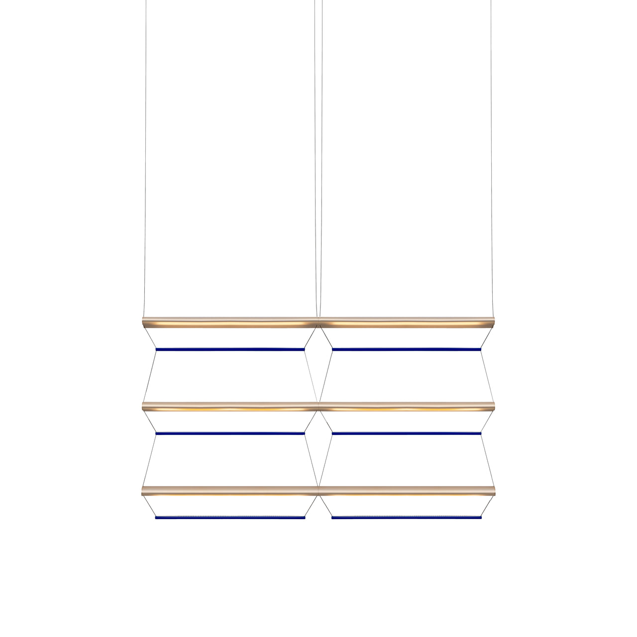 Tire Grid Pendant Light: 100 + 2H3V + Anodized Gold + Sapphire