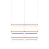 Tire Grid Pendant Light: 100 + 2H3V + Anodized Gold + Sapphire