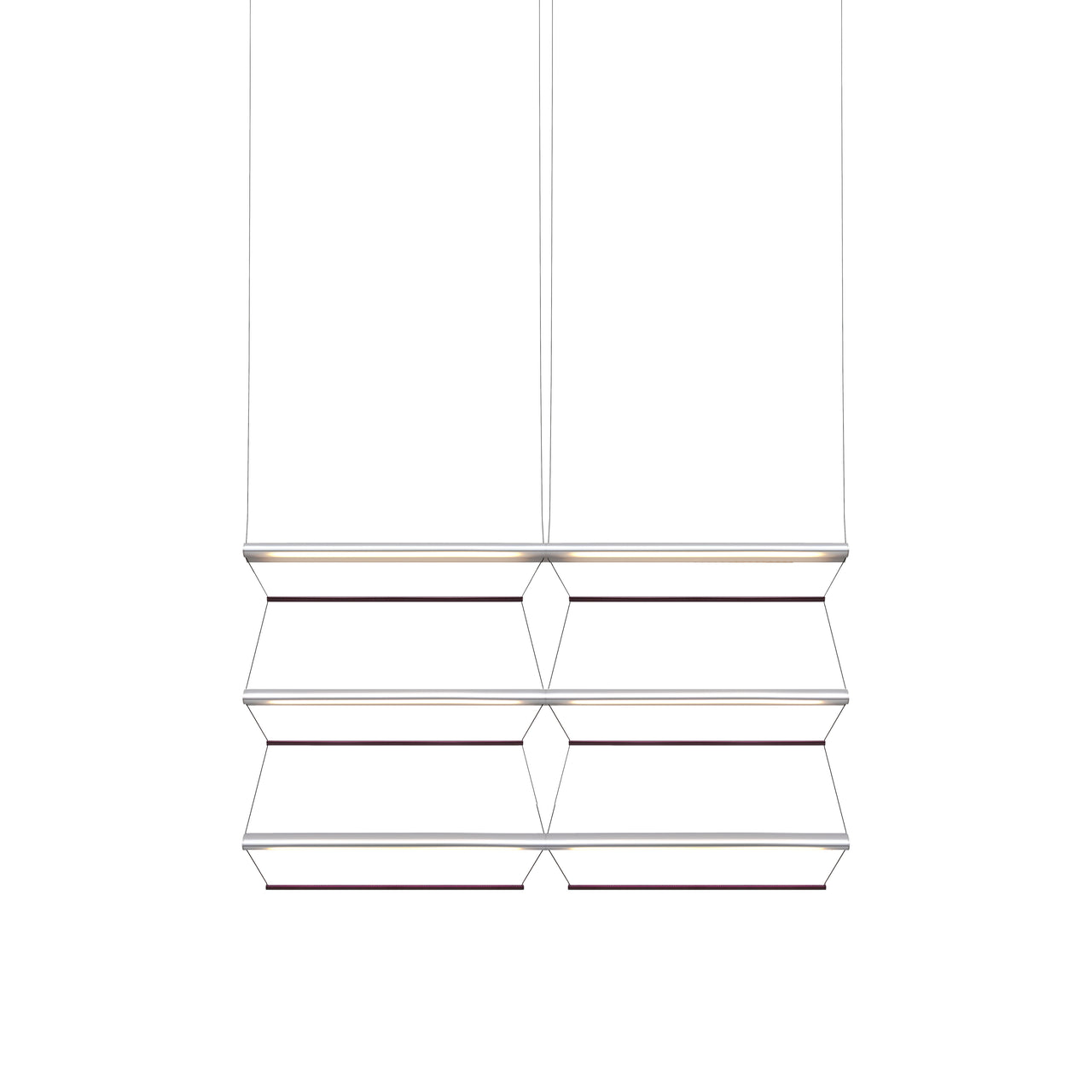 Tire Grid Pendant Light: 100 + 2H3V + Anodized Silver + Amethyst